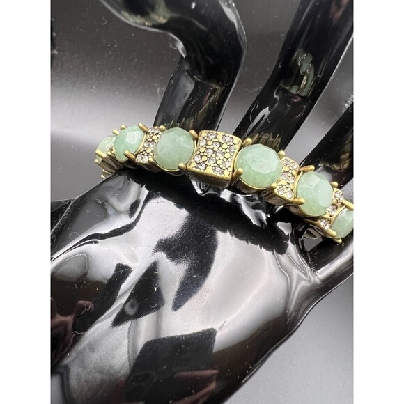 J. Crew Green and Crystal Stretch Bracelet - Picture 3 of 7